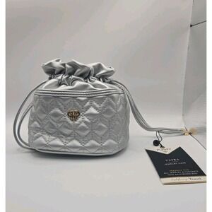 PurseN' Ultra Jewelry Case Convertible Evening Bag NEW Silver Quilted Travel